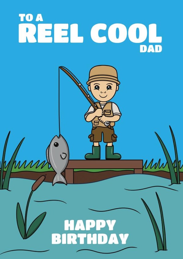 Fishing Birthday Card For Dad - Reel Cool Pun created by @Cupsie's Creations