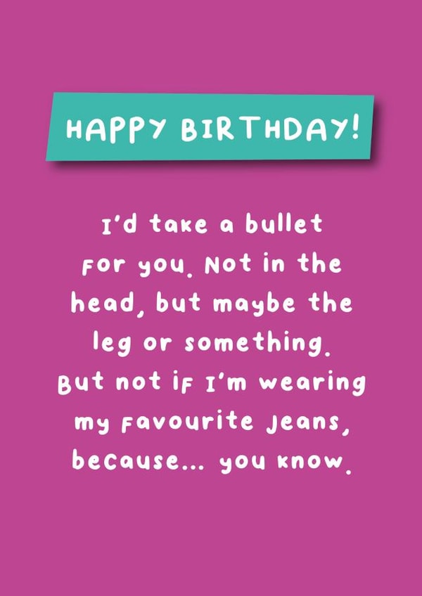 Take a Bullet - Frienship/Partner - Love - Favourite jeans created by Hartfelt Designs