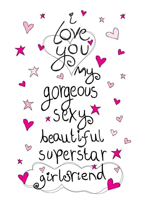 Heartfelt Birthday Card - Girlfriend - Sexy, Beautiful, Superstar created by Love and Happy Stuff
