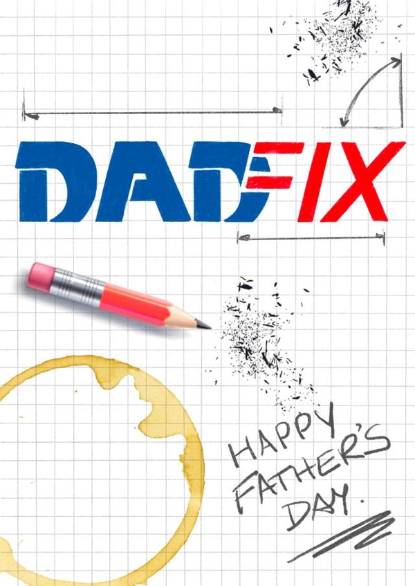 Funny DIY Fathers Day Card - DadFix - A Handy Dad - Happy Father’s Day created by Lisa Illustrates