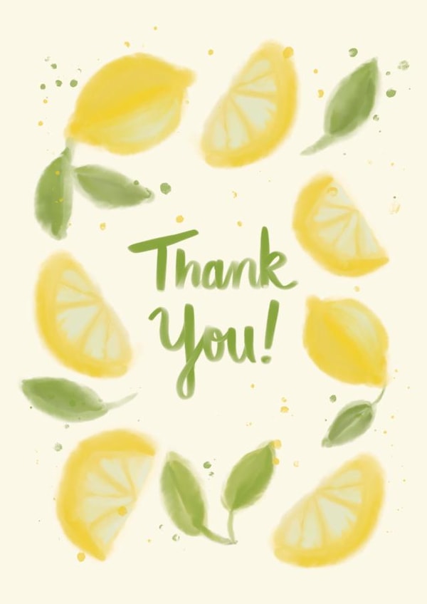 Pretty Thank You card - Watercolour Lemons created by Angelicabydesign