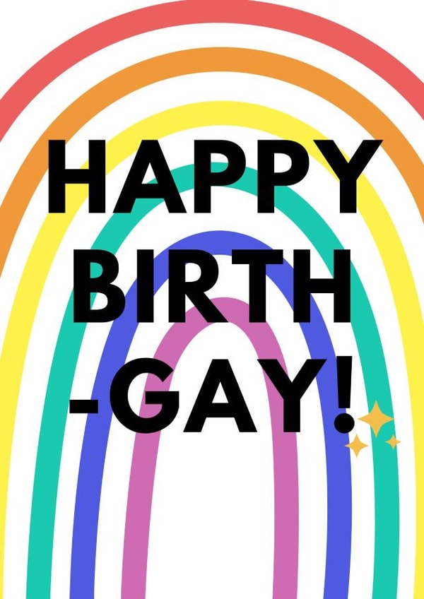 LGBT Birthday Card or Coming Out Card - Happy BirthGAY! created by Curls&Joy