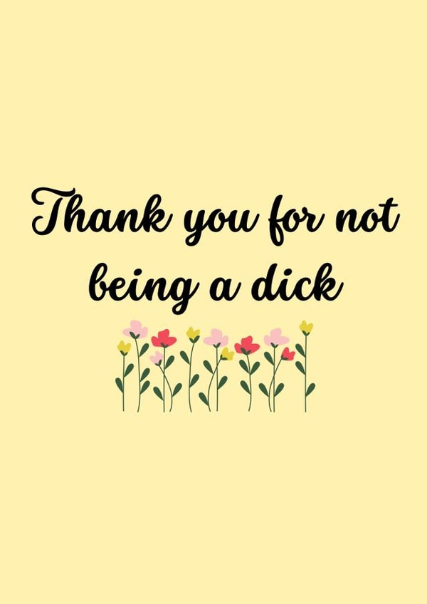 A free and frank thank you card - not for dicks! created by Curls&Joy