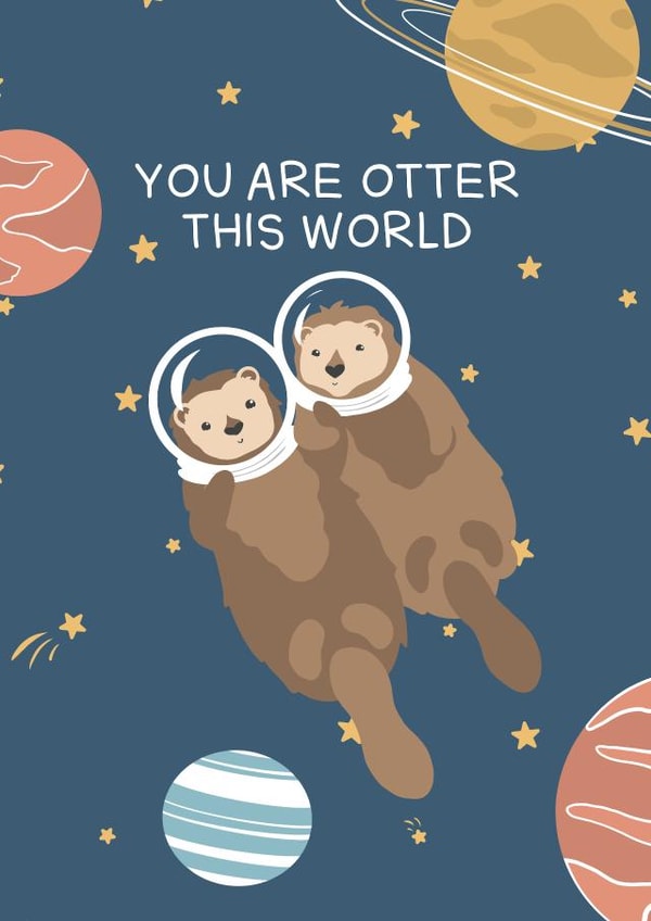 Cute Anniversary Card - Otter this World created by Tilly Scribbles