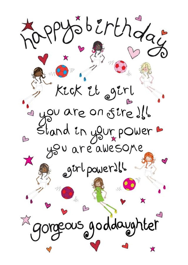 Heartfelt Birthday Card - Gorgeous Goddaughter created by The Girl Power Fairies