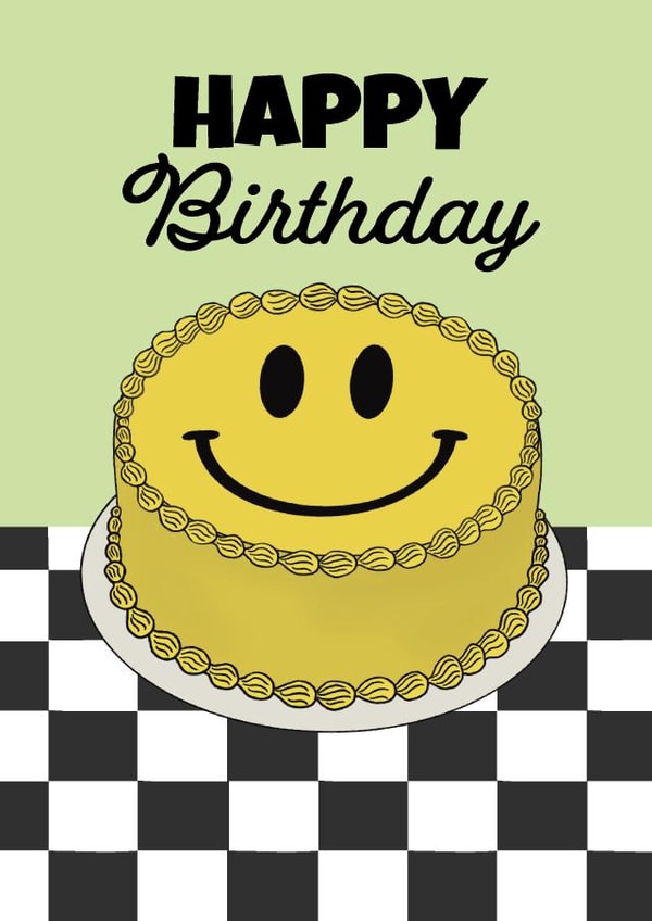 Smiley Face Cake Birthday Card created by Boldfish Designs