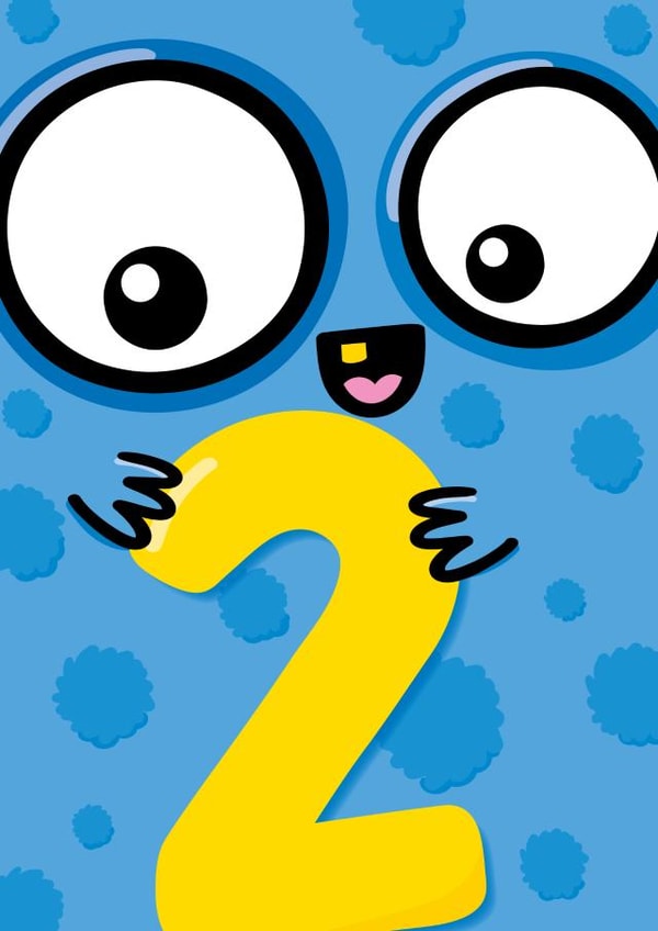2nd Birthday Card - Cute Monster created by Macie Dot Doodles