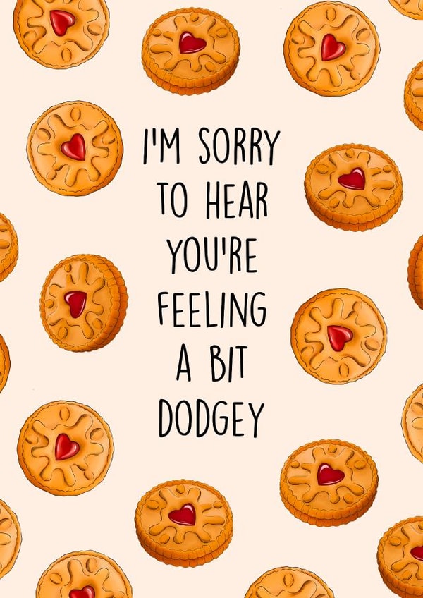 Cute Get Well Card - Jammy Dodger created by Poppy & Mabel