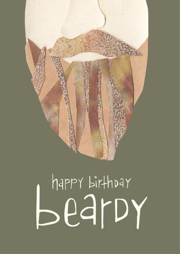 Funny birthday Card - Mr Beardy created by Under the Willow Tree