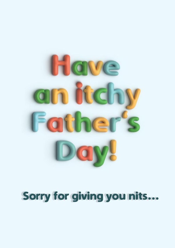 Father's Day Card From The Kids | Funny Nits Father's Day Card created by Pottsy Prints