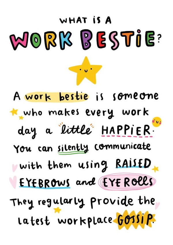 Birthday Card For Colleague - What is A Work Bestie created by Arrow Gift Co