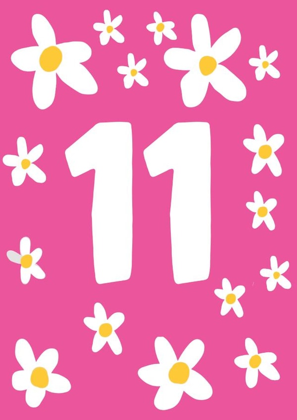 Pretty Birthday Card - 11th created by tea please