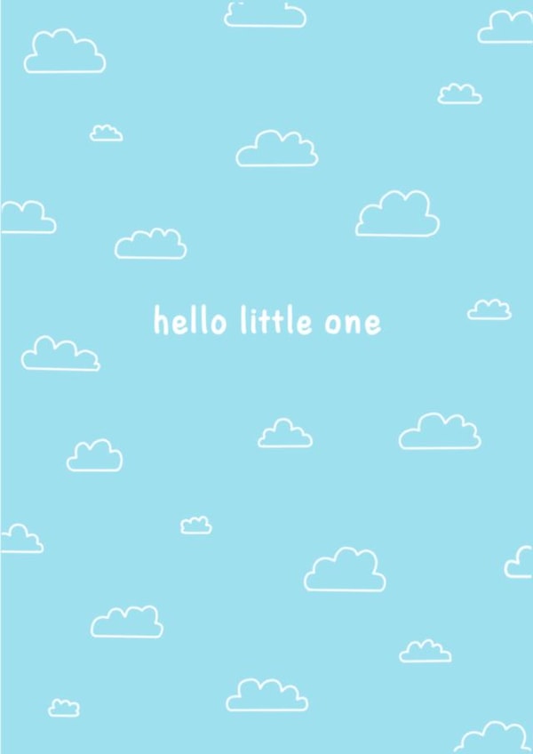 Hello Little One - New Baby- Cute - Blue Card created by CurlyLocksCanvasesUK