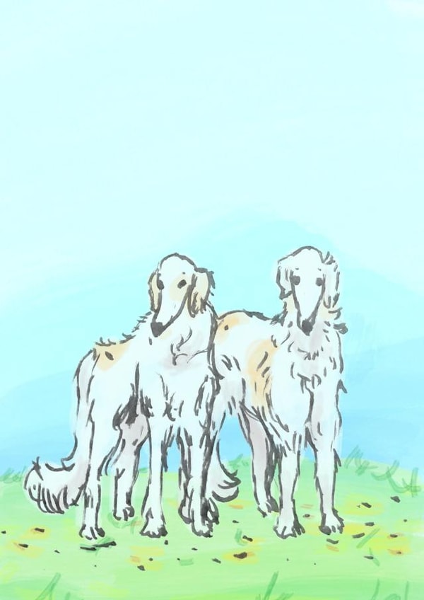 Borzoi Dogs - Friendship Together created by Tina Timm