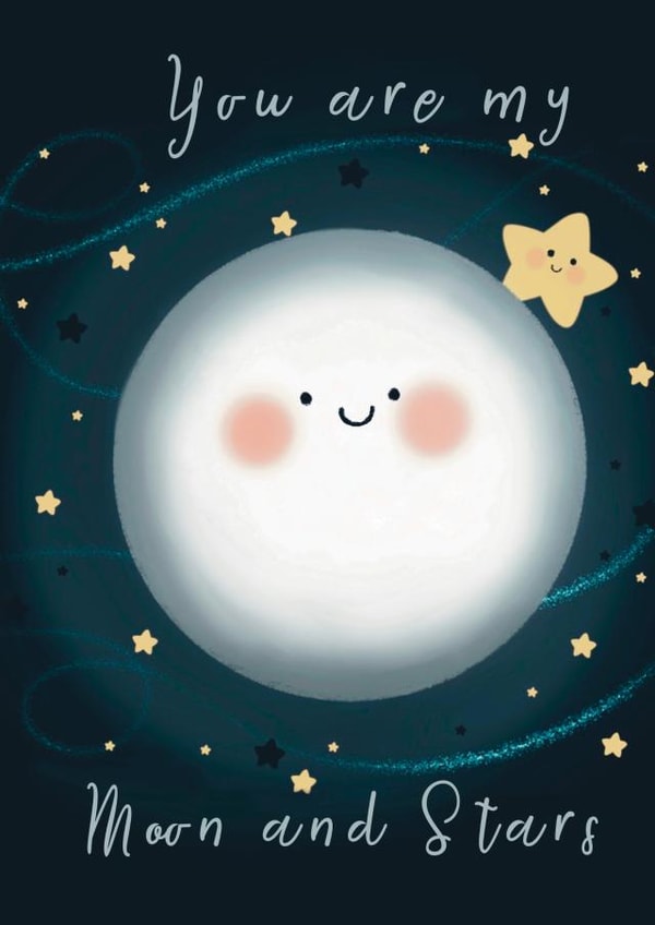 Heartfelt Anniversary Card - Moon and Stars created by Giddy Kipper