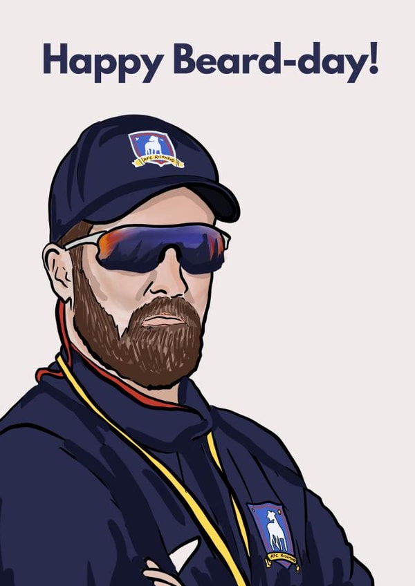 Ted Lasso birthday card - Coach Beard - happy beard-day! created by Boy Oh Boy Designs