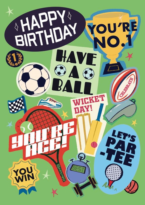 Cute Birthday Card - Sports Collage created by Quitting Hollywood