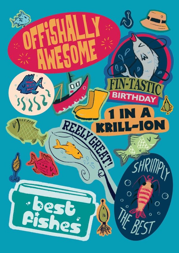 Cute Birthday Card - Fishing Collage created by Quitting Hollywood