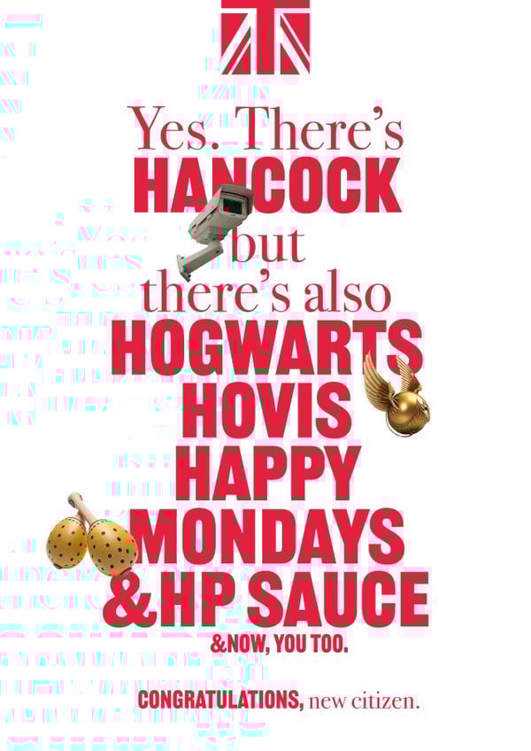 Funny Congratulations Card - British Citizenship - H created by CPB London