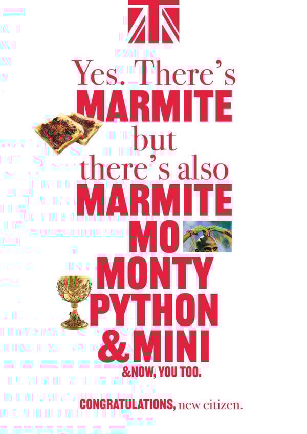 Funny Congratulations Card - British Citizenship - M created by CPB London