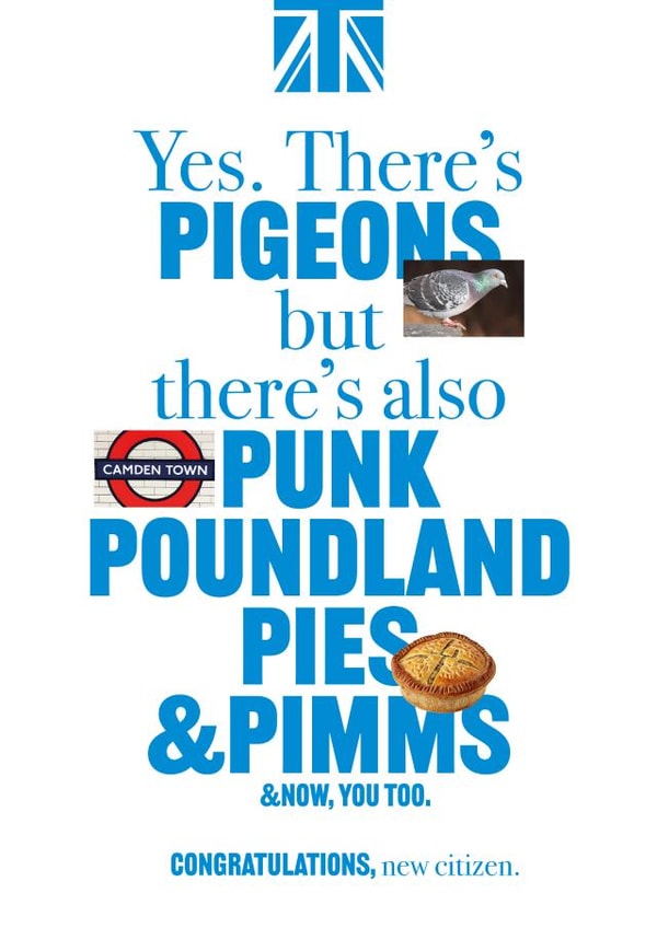 Funny Congratulations Card - British Citizenship - P created by CPB London