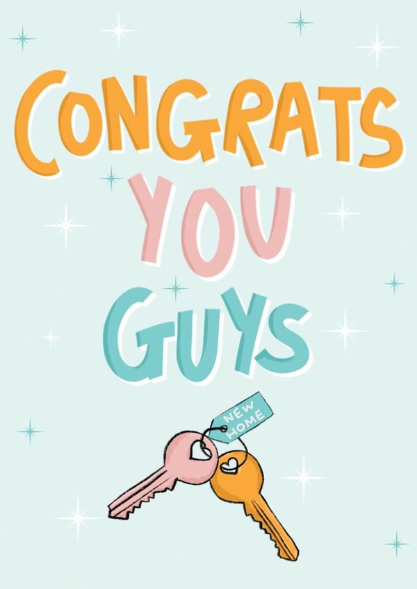 Pretty New Home Card - Congrats You Guys created by Sweetlove Press