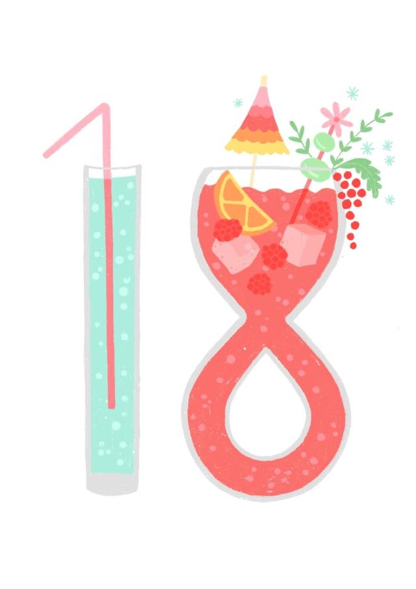 Funky 18th Birthday Card for the Cocktail Lover created by Charlotte  MacDonald
