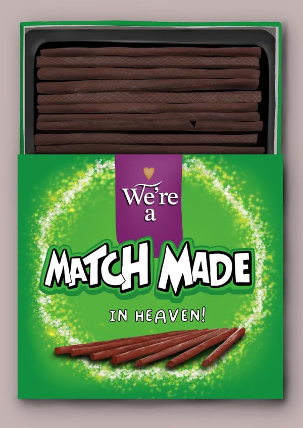 Cute Chocolate Valentine’s Day/Anniversary Card - Match Made In Heaven created by I Draw Stuff