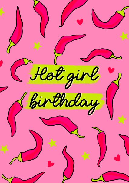 Hot Girl Birthday Card - For Bestie and Friends - Pink Chillies - Spice ...