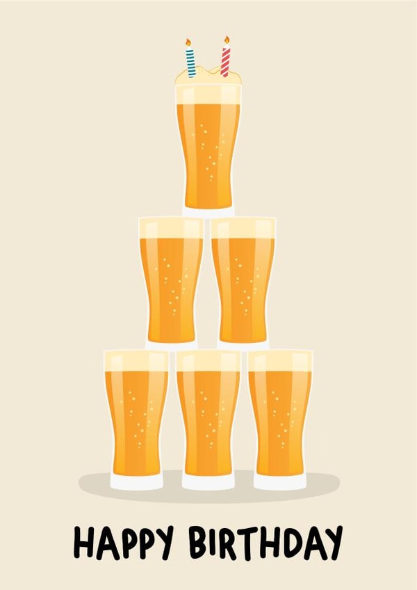 Pint of Beer Birthday Card created by Michael Cutler