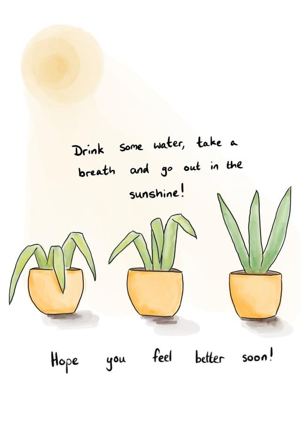 Get well soon - plants - self care created by Nat’s Attic Creatures