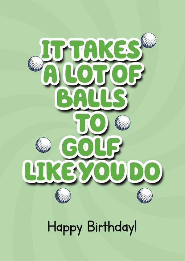 Funny Golf Birthday card for Golfing friends. created by TeHe Gifts