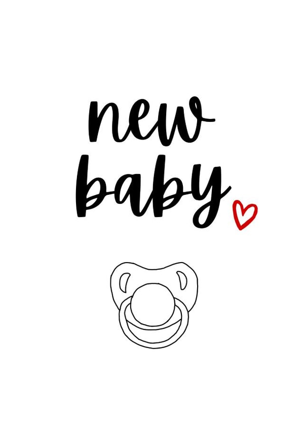 New baby dummy cute new child birth pregnancy card best wishes congratulations created by Amy (Hedgecards)