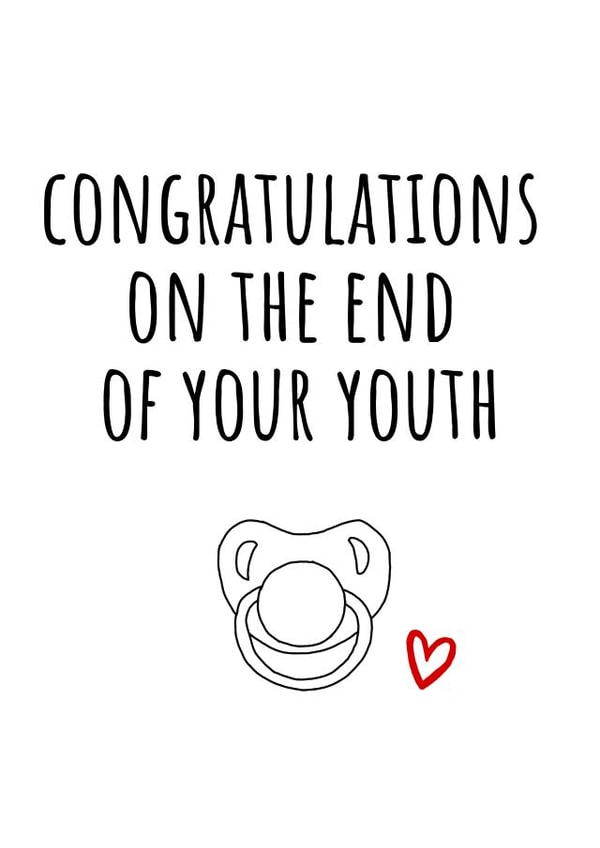 Funny new baby new child card pregnancy birth congratulations created by Amy (Hedgecards)