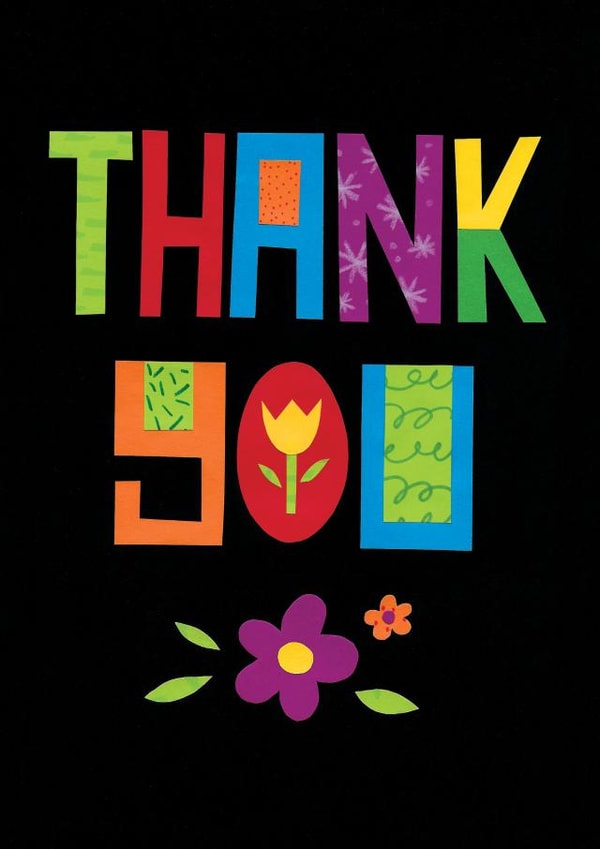 Paper cut letters spelling Thank You to show someone how grateful you are. created by Slinkeee Illustration