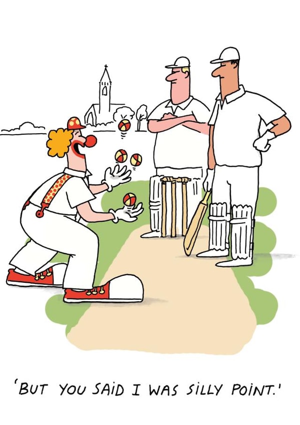 Funny Cartoon Humour Card for Friend or Relative - Cricket created by Cardinky