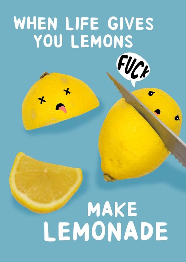 Funny Love & Friendship Card - When Life Gives You Lemons created by Ginger Peach Design