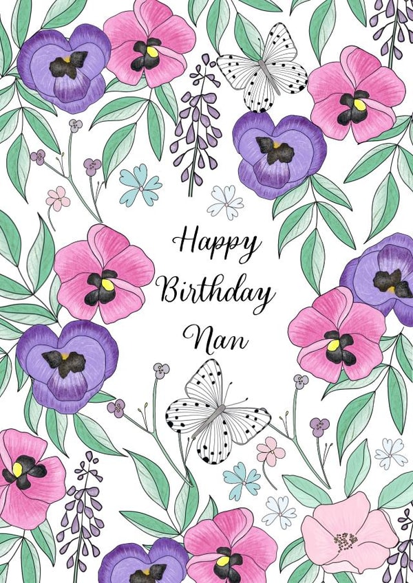 Happy birthday nan pretty floral card created by Marie Goodchild
