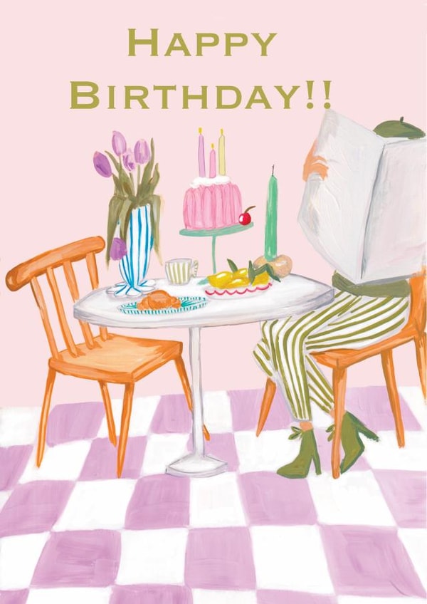 Perfectly cute pastel birthday card, for mum, sister, aunt or friend. created by Inked and Pretty