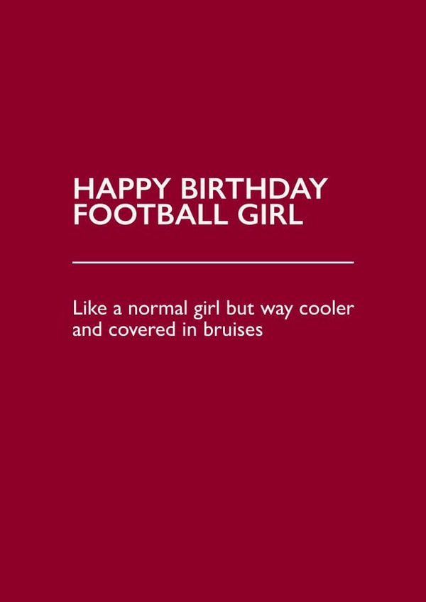 Football Girl Birthday Card created by PEA GREEN PRINTS