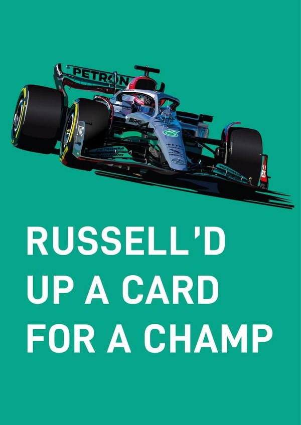 George Russell Themed birthday card created by Quinton cards