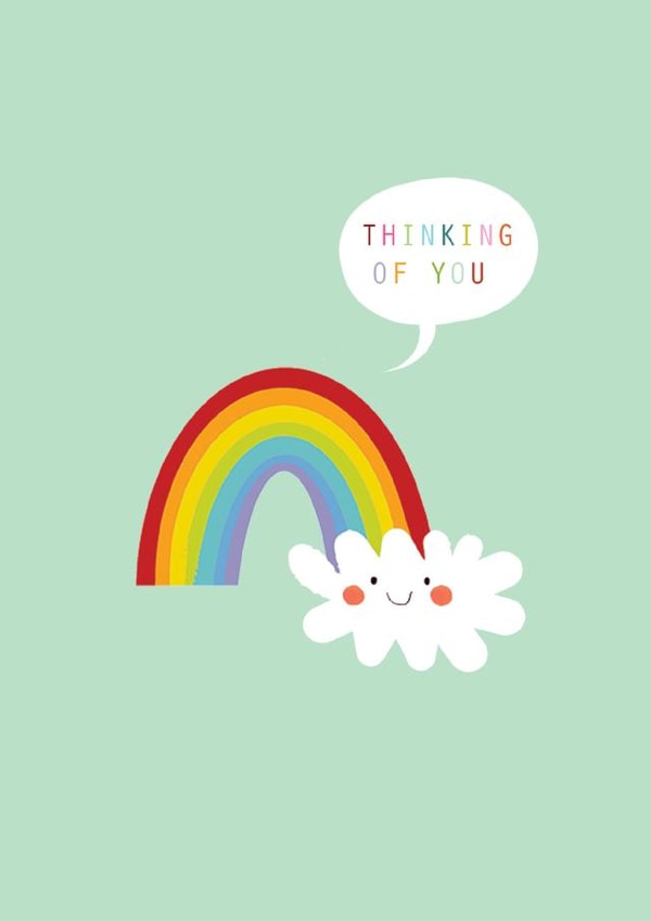 get well soon card - rainbow - thinking of you - cute and funny created by Kali Stileman