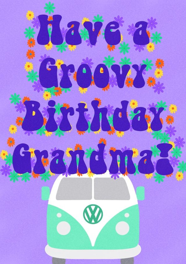 Groovy Birthday Card for the Amazing Grandma in your Life - Retro - Hippie created by AcePop Designs