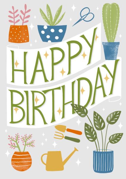 Cute Happy Birthday - Houseplant - Gardening - Plant Lover | thortful