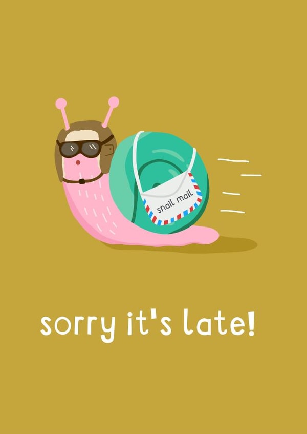 Cute Birthday Card - Sorry It's Late! created by Zoe Spry