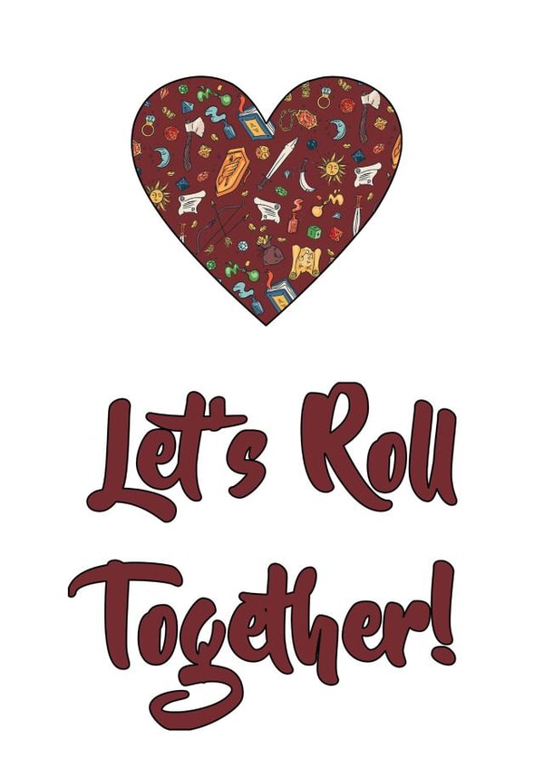 Let's Roll Together, D&D Thank You Card, Valentine's Day Card for Tabletop Games created by BoardGameSolutions