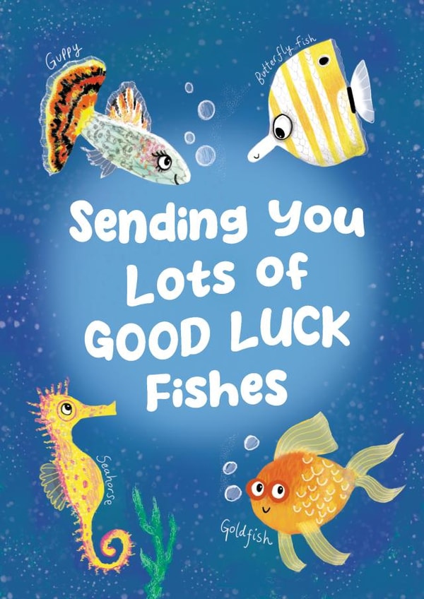 Cute Fishy Good Luck Card created by Holly Bushnell Illustration