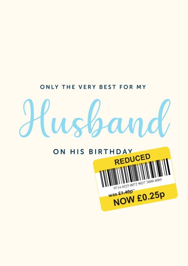 Cheeky Birthday Card - Husband - Reduced Sticker created by Artsy Gift Co
