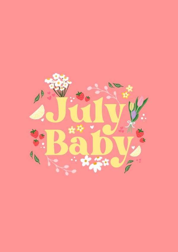 Cute card for the July baby in your life created by Stephenie Emily