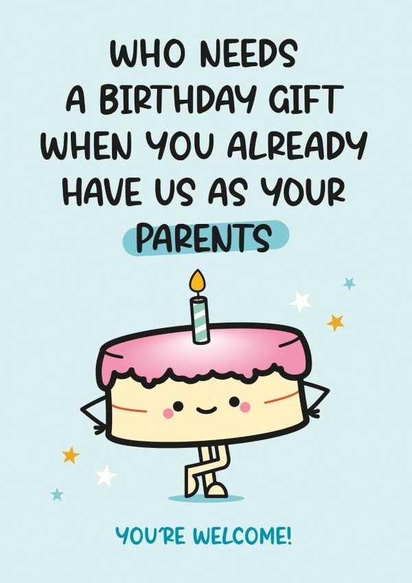 Cute Cake Birthday Card - Parents created by Twisted Haggis